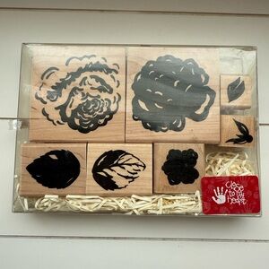 Close to My Heart Floral Wooden Stamp Set - Black